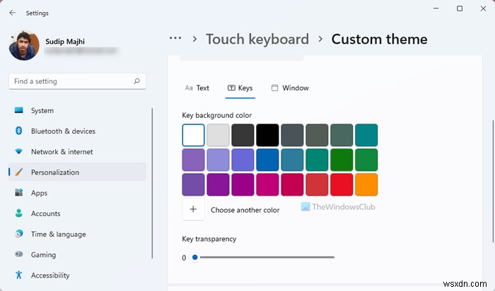 How to create custom theme for Touch keyboard in Windows 11