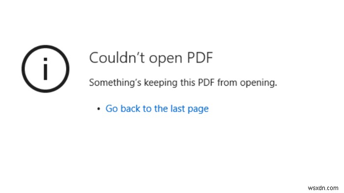 Edge Couldn’t open PDF, Something’s keeping this PDF from the opening