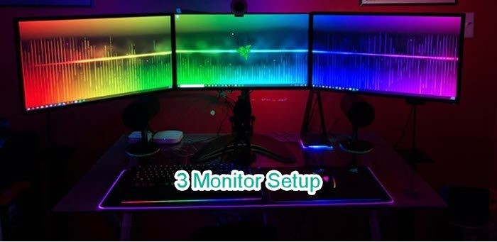 How to set up 3 monitors on a Windows laptop