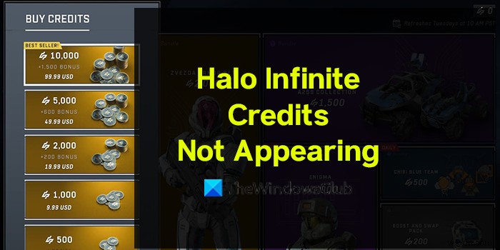 Fix Halo Infinite Credits not appearing in account