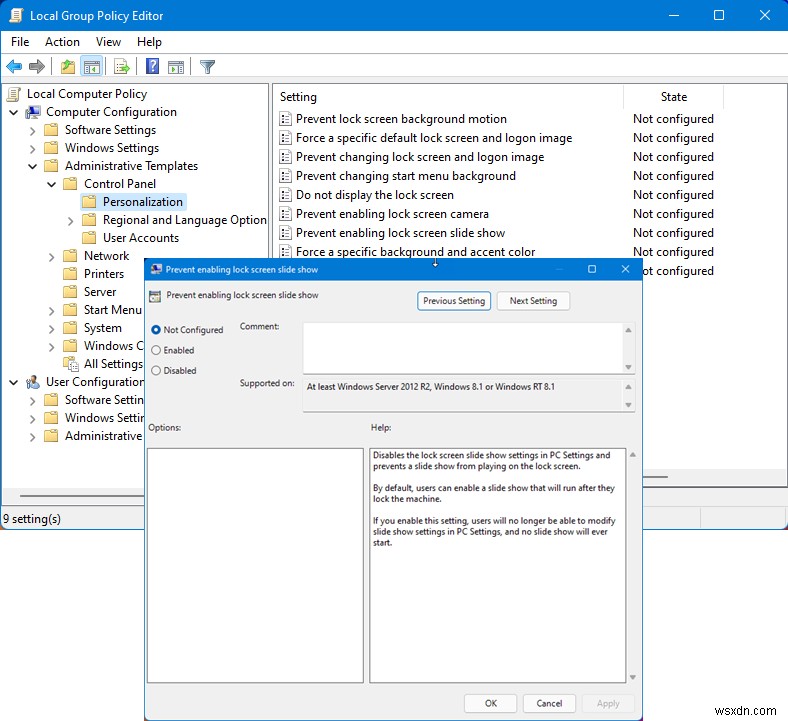 Lock Screen slideshow not working in Windows 11/10