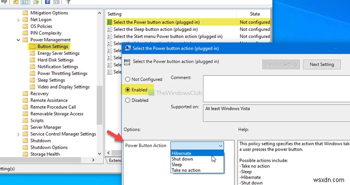 How to change Power button action when on battery or plugged in