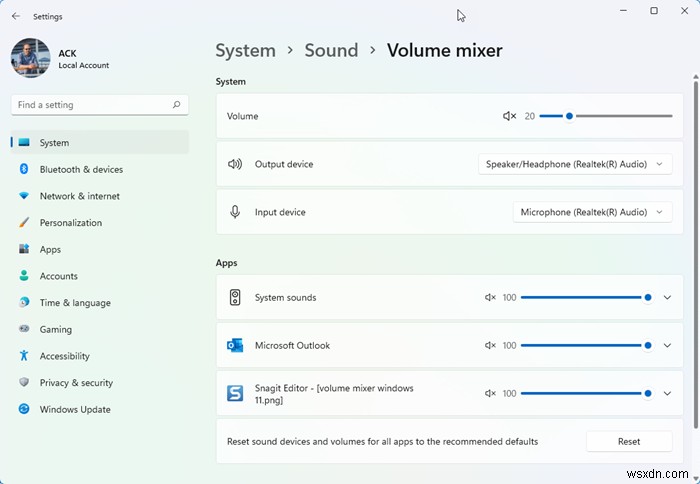 How to restore the old Volume Mixer in Windows 11