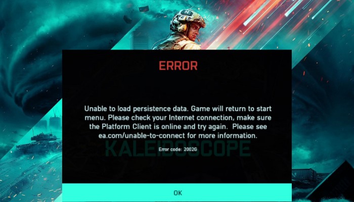 Fix Battlefield 2042 Error Code 2002G, Unable to load persistence data on PC