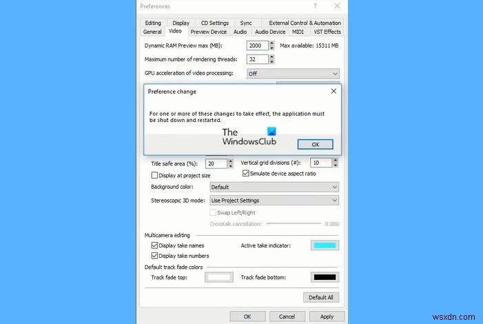 Sony Vegas keeps crashing or is not responding on Windows 11/10