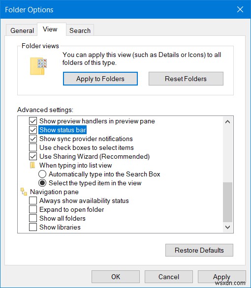 How to Enable or Disable Status Bar in File Explorer in Windows 11/10