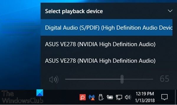 How to change Default Sound Output Device in Windows 11/10