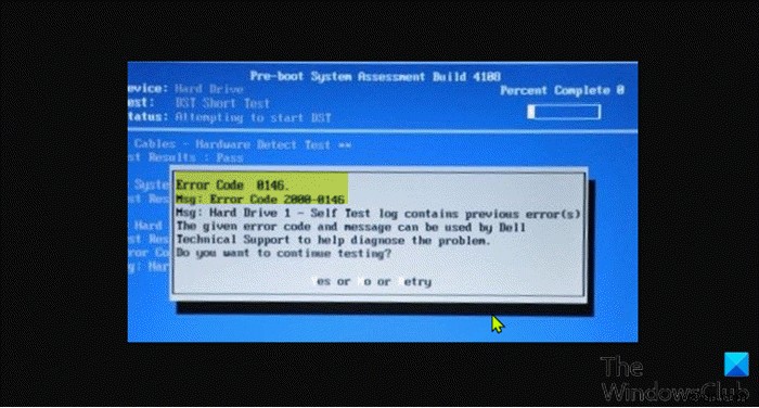 Fix Hard Drive Error Code 2000-0146 on Windows computer