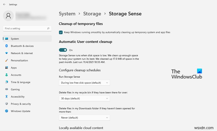 How to use Storage Sense in Windows 11 to free up disk space