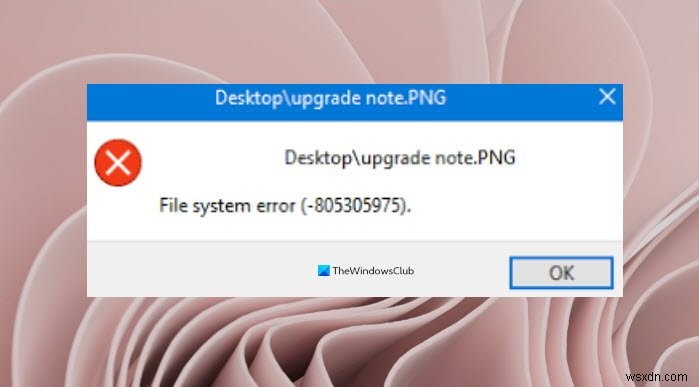Fix File System Error (-805305975) in Windows 11/10