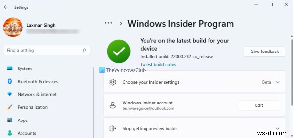 Windows Update Settings in Windows 11
