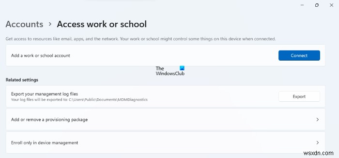 User Accounts Settings in Windows 11