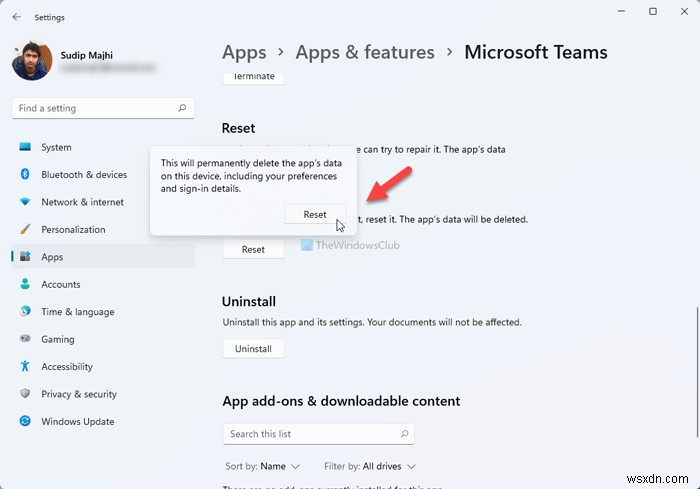 How to reset Taskbar Chat to factory defaults in Windows 11