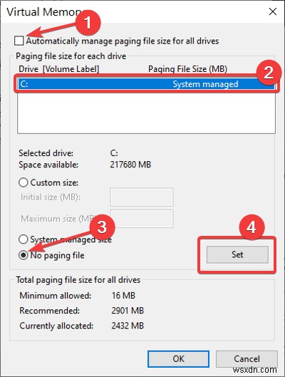 How to Back up, Move, or Delete PageFile.sys on shutdown in Windows 11/10