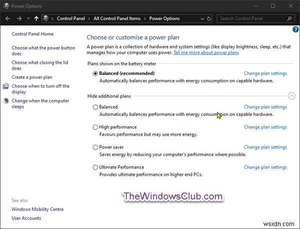 How to restore missing Default Power Plans in Windows 11/10