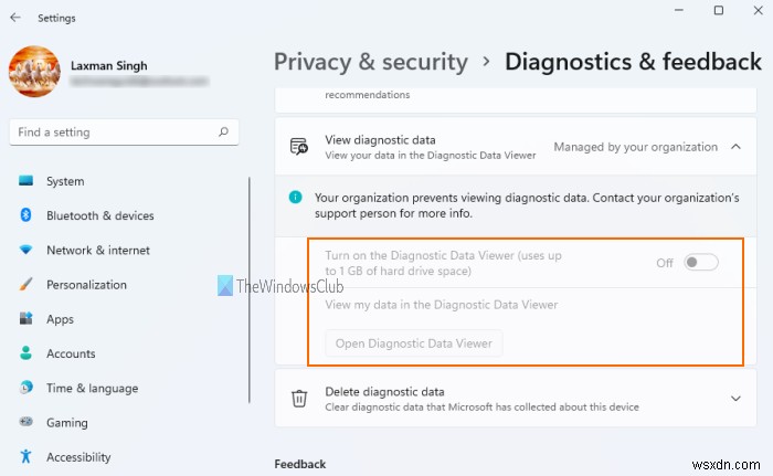 How to disable Diagnostic Data Viewer in Windows 11