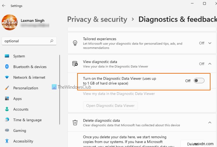 How to disable Diagnostic Data Viewer in Windows 11