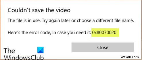 Fix Photos app error 0x80070020 on Windows 11/10