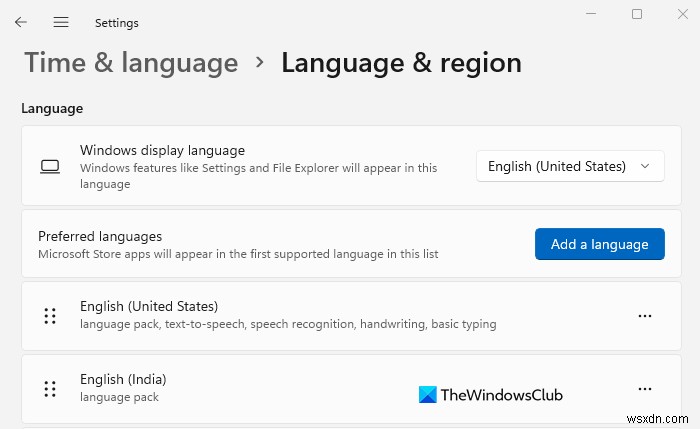 How to change Language, Region, Time and Date in Windows 11