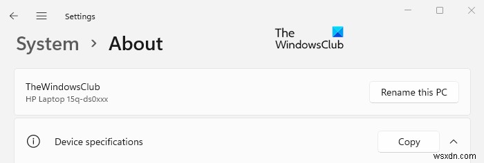 How to find Computer Name in Windows 11