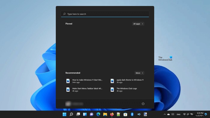 How to make Windows 11 Start Menu and Taskbar black with and without using the Dark theme