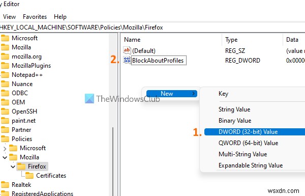 How to disable access to Profiles in Firefox in Windows 11/10
