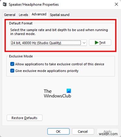 Fix Channel Surround Sound not working in Windows 11