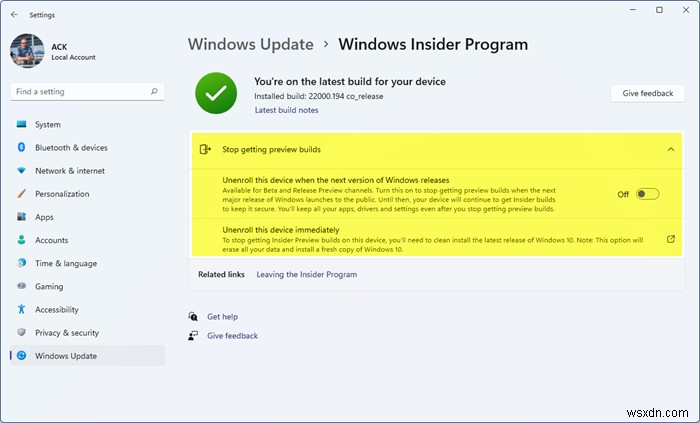 How to Switch from Insider Preview to Stable Build of Windows 11