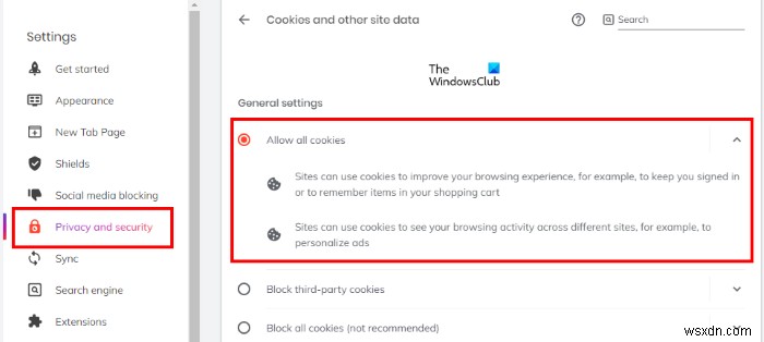 Brave browser not loading pages like Outlook.com and other websites on PC