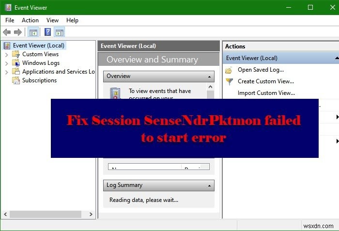 Session SenseNdrPktmon failed to start; Causing Windows to lock