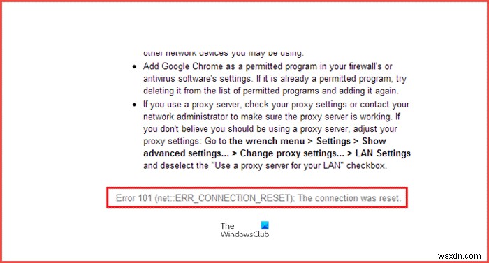 Fix ERR_CONNECTION_RESET error on Chrome browser