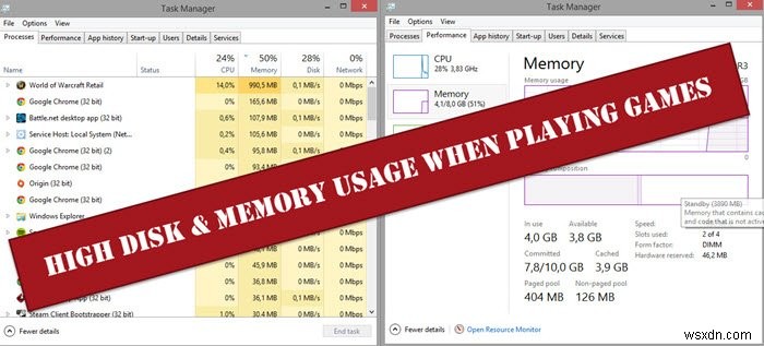 Fix High Disk & Memory Usage when playing Games on Windows 11/10