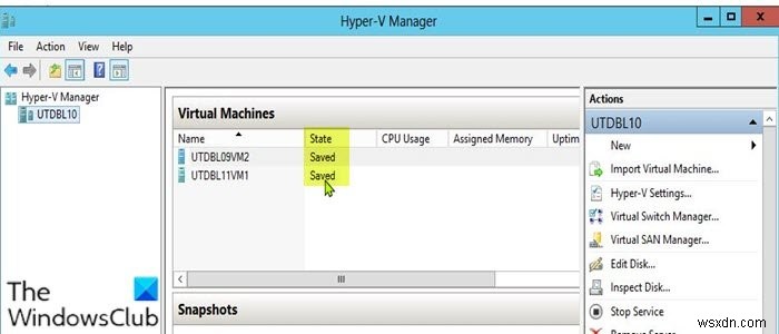 Fix Hyper-V Virtual Machine stuck in Saved State