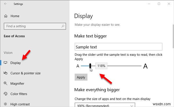 Increase Font size and make Text bigger or larger on Windows 11/10