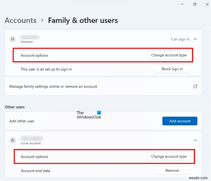 Admin, Standard, Work, School, Child, Guest Account in Windows 11/10