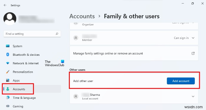Admin, Standard, Work, School, Child, Guest Account in Windows 11/10