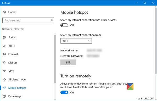 Create Mobile Hotspot; Change Hotspot Name & Password in Windows 11/10