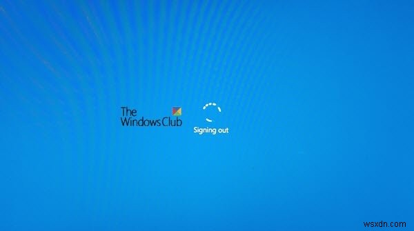 Windows stuck on signing out screen with blue spinning circle