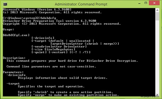 How to use BitLocker Drive Preparation Tool using Command Prompt