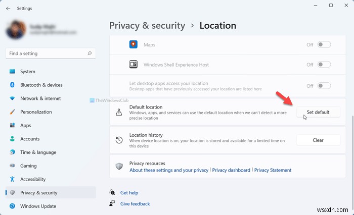 How to set Default Location of your PC in Windows 11/10