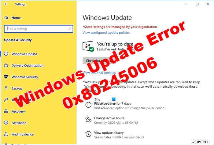 Fix Windows Update Error 0x80245006