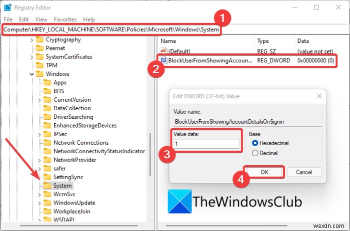 How to remove email address from Login screen in Windows 11/10