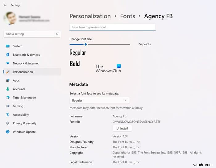 How to Install or Uninstall Fonts in Windows 11/10 for all users