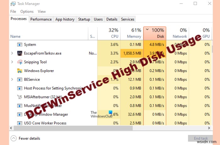 Fix DCFWinService High Disk  Usage on Windows 11/10