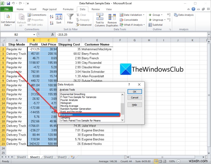 How to perform Regression Analysis in Windows 11/10
