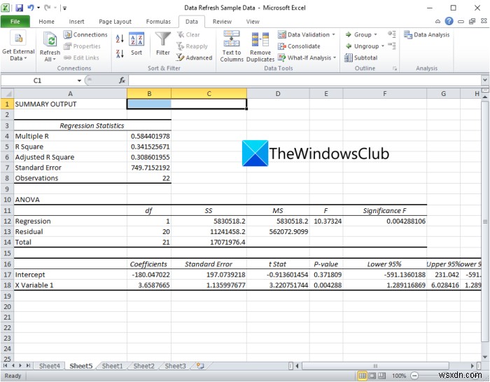 How to perform Regression Analysis in Windows 11/10