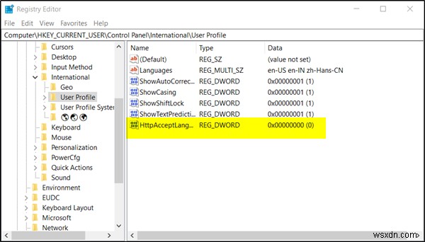 Do Not Let websites show me locally relevant content by accessing my language list