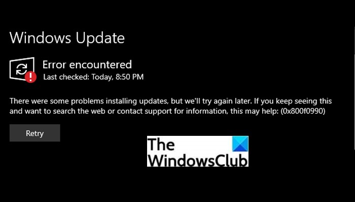 How to fix Windows Update Error 0x800f0990