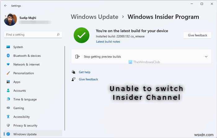 Can’t switch Windows Insider Channel on Windows 11 – Dev or Beta Channel