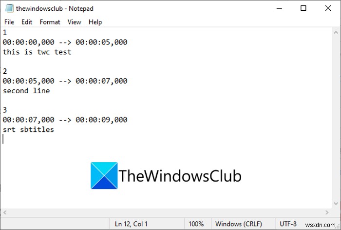 How to create SRT subtitles in Windows 11/10